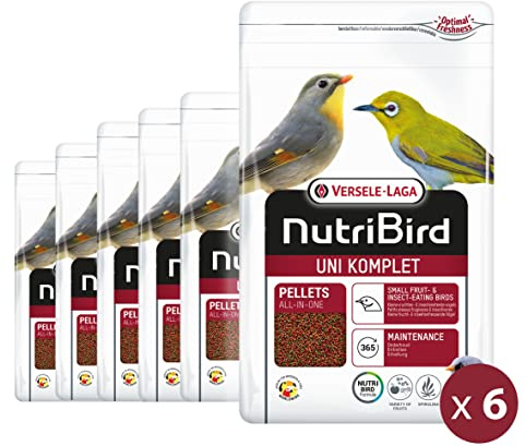 VERSELE-LAGA - NutriBird Uni Komplet – Extrudiertes Granulat – Pflegefutter für Frugi- und Insektenvögel (6 x 1 kg)