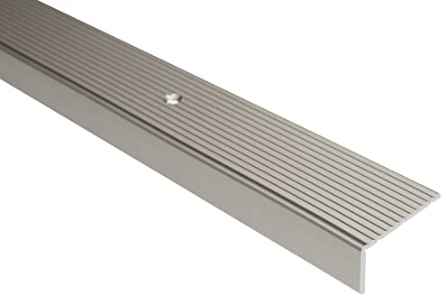 Effector Stufen Kantenschutzprofil Alu 180 cm 40x20 mm INOX Bodenprofil | Edelstahloptik, Stabiler Kantenschutz, Langlebig