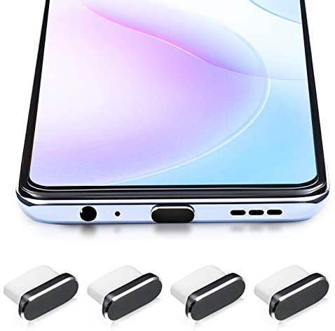 4 Pack USB-C Dust Cap, USB C Samsung Anti Dust Plug, Type C Cover for Most Android Models,Charger Port Cover, Type C Dust plug USB C Dust Cover, USB C Charger Cover, USB C Cap, USB C Cover Cap, Black