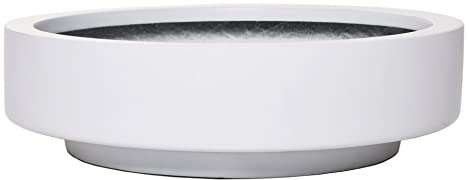 VIVANNO Bac à Plantes Bac à Fleurs Bac décoratif en Fibre de Verre Escada Low 10x37 Blanc Mat