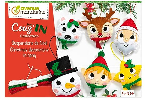 Avenue Mandarine- Babbo Natale Sospensioni Natalizie da Cucire, Multicolore, Taglia Unica, KC157C