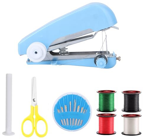 Mini Nähmaschine, HandNähmaschine, Tragbare Nähmaschine, Mini Sewing Machine, Einzelstich Nähmaschine, Mini Tragbare Manuelle Nähmaschine für Stoff, Kleidung, Kunsthandwerk, Heim- und Reisegebrauch