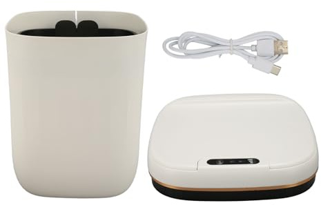 Poubelle sans contact, détection de mouvement, étanche IPX5, rechargeable Type-C, ABS, grande capacité 20L (13.9x9.8x9.8 pouces), pour cuisine, chambre, salle de bain, bureau