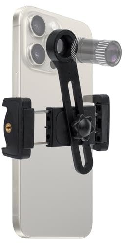 Starscope Nano Telescope Phone Mount - Universal Smartphone Adapter for Mini Monocular and Pocket Microscope Lens | Foldable Telephoto Mobile Holder Clip for iPhone and Android