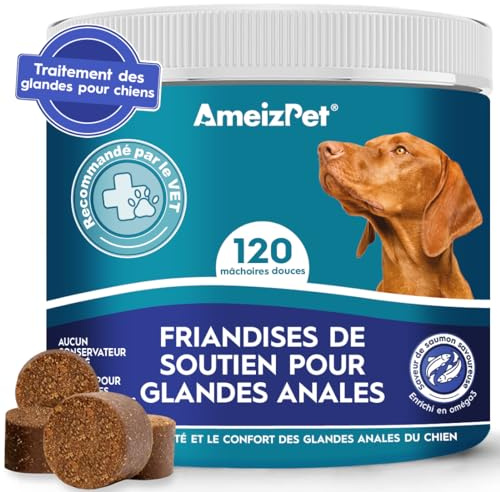 AmeizPet Masticables Glándulas Anales para Perros, Fibra, 120 uds