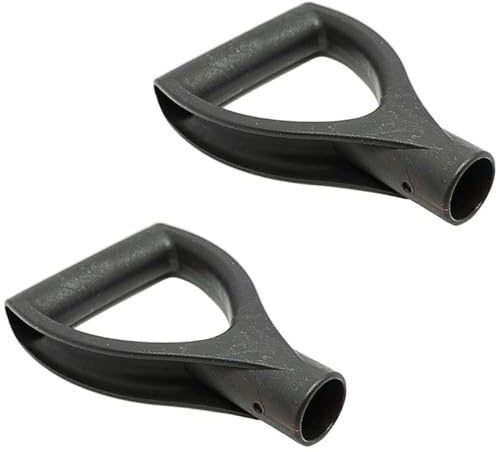 Spatengriff, Schaufel, D-Griff, 3 cm Innendurchmesser, Kunststoff, Spaten, Graben, Rechen, Werkzeuge, Schwarz, 2 Stück
