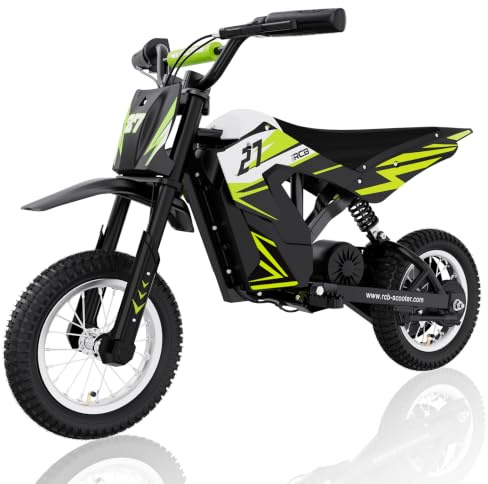 RCB R9X Elektro Motorrad Kinder, 12 Zoll Luftreifen, Elektromotorrad mit Leistungsstarker Motor,5,2Ah Akku,3 Geschwindigkeitsmodus 8/12/25KMH, Reichweite 17KM, Moto Crossbike für Kinder