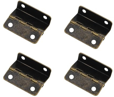 4 Stück dreifach gefaltete dekorative Kastenscharniere, 41 mm, halbflächige Truhenscharniere für Tür, Schrank und Schmucktruhe (Antik-Bronze)