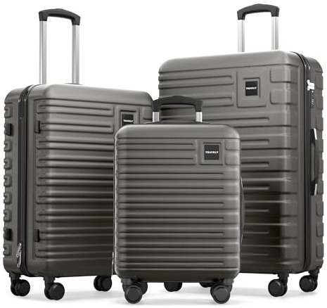 Travely Polycarbonat Koffer Set 77cm, 67cm, Handgepäck Koffer in einem Set, Sehr robuste Reisekoffer mit sanften Rollen & TSA Schloss, Reisekoffer