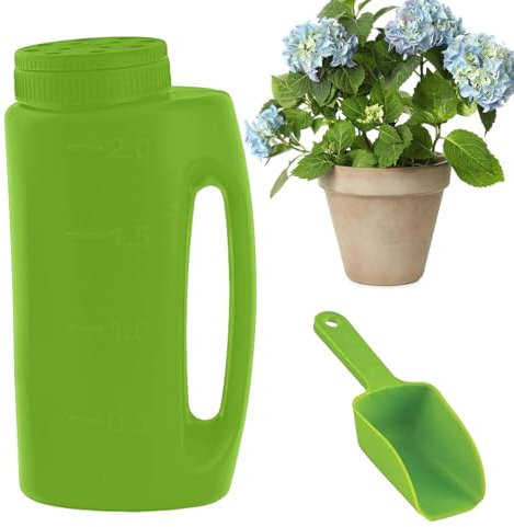 Schneesalzstreuer mit Löffel, Streuer für Rasen, Handstreuer mit 2 l Fassungsvermögen, effizienter Handstreuer für Schneesalz, 1,5 kg Kapazität, Salz zum Enteisen oder Granulat jeder Größe, komplett