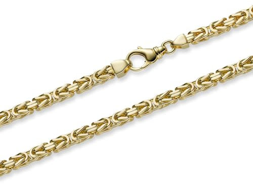 hoplo holzenplotz Goldkette Königskette Halskette Breite 5,0 mm massiv 585-14 Karat Gold, Kettenlänge:21 cm Armkette