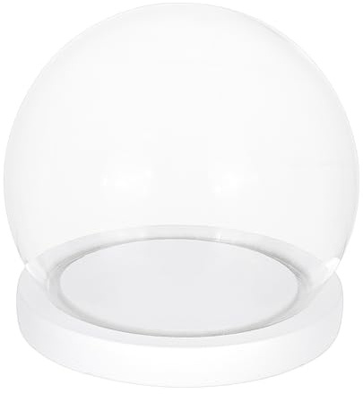 PH PandaHall Glas-Display-Kuppel-Cloche, 13.5cm Glasglocke Kuppel Deckel für dekorative Gläser Vitrine mit weißem Sockel für Blumenaufbewahrung Haus Weihnachten Party Dekoration