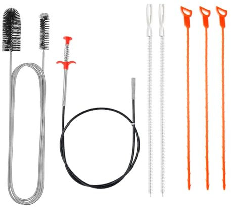 7pezzi strumento di drenaggio lavandino flessibile spazzola per la pulizia serpente e doccia drenaggio drenaggio molla lunga tappatura drenaggio destoccatore bagno cucina tappatura toilette depilatore