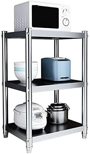 Electromenager Cuisine Support De Four À Micro-ondes À 3 Niveaux Support De Rangement De Cuisine En Acier Inoxydable Support De Four À Micro-ondes Support Micro Onde(45 * 30 * 80cm)