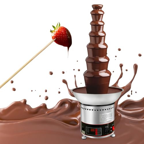 AIZYR Fuente Comercial De Chocolate Fuente De Chocolate Eléctrico De Acero Inoxidable, Máquina De Fuente De Olla Caliente Chocolate, Salsa De Barbacoa, Queso, Licor,7 Tiers