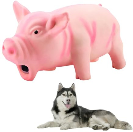 lvifloae Latex Rosa Schweinchen Hundespielzeug Haustier Kauspielzeug für Hunde Welpenspielzeug Angstlinderung für Hundewelpen Kauspielzeug Gummi Quetschgeschenk für Hunde (pink)