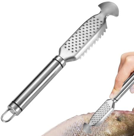 Fish Scaling Tool Fish Scaler - Stainless Steel Fish Scale Scraper Tool with Ginger Grater Design, Kitchen Tool for Scaling Fish Fast