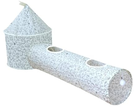 JISADER Katzentunnel, Versteck, Katzenklettergerüst, Faltbar, für Kaninchen, Zum