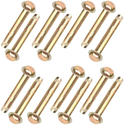 JXPXJMY 14 PCS Expansion Anchor Bolts, Carbon Steel Galvanized Heavy Duty Anchor Bolts for Wall Cement Floor and Suspended Ceiling Construction (M6*50)