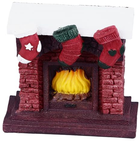 NOENNULL Weihnachten Aquarium Ornament Exquisite Schöne Harz Aquarium Handwerk Dekoration für Zuhause (Weihnachtskamin)
