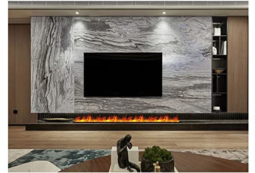 BGFYUSF Chimenea Grande Chimenea eléctrica empotrada Panel de Marco de Metal con Llama Ajustable en 3D con Pantalla táctil Chimenea Falsa Decorar，L 94.5 Inch