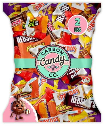 Chocolate Candy Variety Pack - 2 lb Assorted Bulk Individually Wrapped Candy Bars - Holiday, Party Bag - Dark & Milk - Mini Chocolates