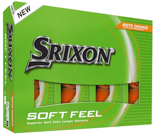 Srixon SOFT FEEL BRITE - Palline da golf ad alta visibilità e tocco ultra-morbido | Lunga distanza e traiettoria stabile | Spin controllato e rapido rilevamento | Arancione/Rosso/Verde