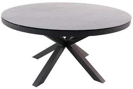 OUTLIV. Broome Werkbank, Ø150 cm, Aluminium/Keramik/Glas | Aluminium/Keramik/Glas, Ø150 cm, Anthrazit/ Steingrau, für Garten und Terrasse