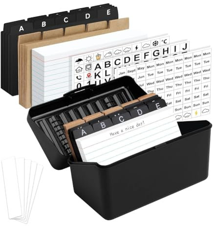 Qerwsdty 3 X 5 Großer Karteikartenhalter mit Schloss, Karteikartenbox, Organizer, Aufbewahrung Mit, für Zuhause, Rezepte, Adressen, Büro