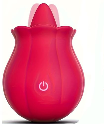 Sex Toys Tongue Clitoral Rose Vibrator Female Sex Toys4couples Licking Vibrating Rose Adult Toys 10 Modes Vibrating,Clitoris Nipple G Spot Vibrator for Her Silicone Waterproof Soft Pleasure
