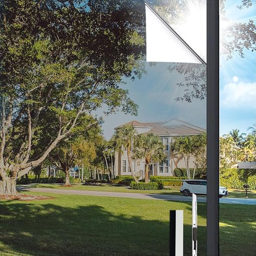 Antrect Spiegelfolie Fenster Sichtschutz, UV Folie Fenster Hitzeschutz 30x200cm, Sonnenschutzfolie Fenster innen, Thermofolie Fenster gegen Hitze, Fensterfolie Sonnenschutz