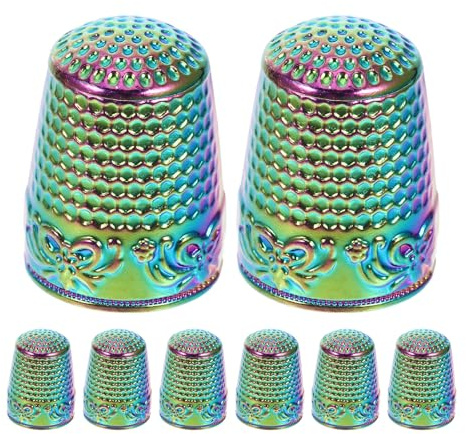 SOESFOUFU 8 Pezzi ditali da Cucito: Protezioni per Le Dita in Rame per Quilting e Cucito a Mano - Accessorio per per - Set di ditali in Metallo