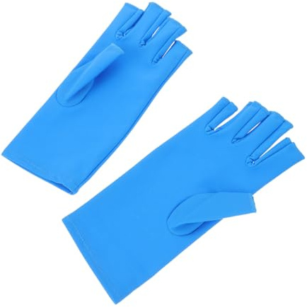 jojofuny Guantes de Manicura Resistentes Rayos UV sin Dedos Azul para Protección de Uñas y Manos en Salones y Belleza
