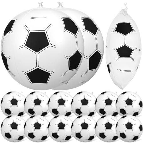 VICASKY 15 Palloni da Calcio Gonfiabili da Spiaggia in Pvc Resistenti e Riutilizzabili, Valvola ad Aria per Gonfiaggio Rapido, Colori Vivaci, per Giochi in Piscina e Attività All'aperto