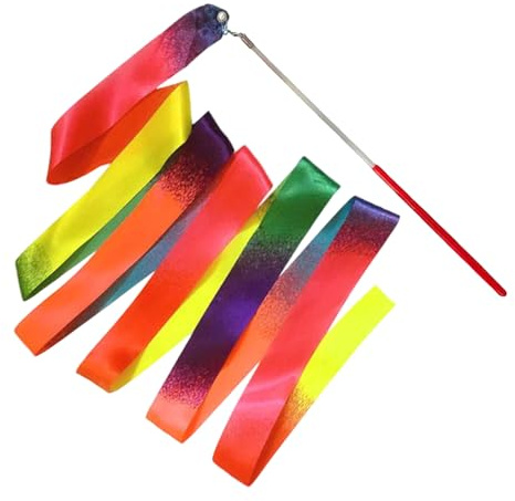 Bandes de danse - Serpentins de gymnastique dégradé de couleur, design léger et durable, tissu doux, poignée flexible, prise en main facile, mouvement amusant, accessoires de performance créatifs |