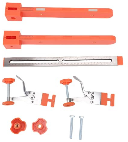 Kit de gabarit d'installation de glissière de tiroir Pinces réglables en acier inoxydable Plage de 0 à 4 cm Compatibilité universelle pour l'installation de tiroirs d'armoire Bois
