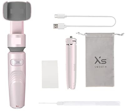 Smooth XS Selfie Stick Gimbal Phone for stabilisateur de Poche for téléphone Intelligent Diffusion en Direct(Pink)