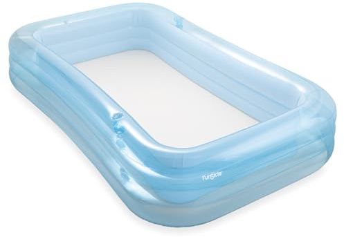 Funsicle AquaSplash Inflatable Pool 10 ft, 305 x 183 x 56 cm Family Pool, Large Kids & Adults Garden Pool, Durable PVC, Easy Inflate Backyard Pool with Repair Patch - Heavenly Blue