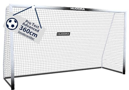 HUDORA Fußballtor Pro Tect Advanced – Outdoor Fußballtor mit Netz und wetterfester Ummantelung für Kinder/Erwachsene – Einfacher Aufbau im Garten – Tor mit Reiß- und Klettverschlüssen