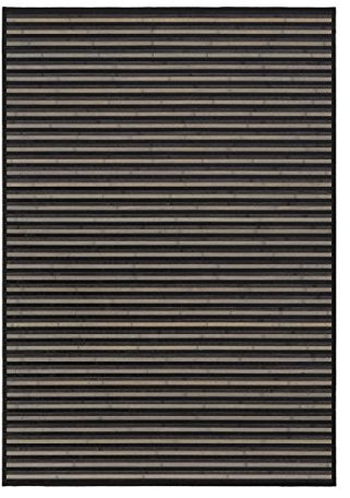 LOLAhome Alfombra de bambú Negro de 140x200 cm, Antideslizante, Anti Manchas, Resistente a la Humedad, para Salón, Dormitorio, Cocina, Baño, Pasillo, Garaje