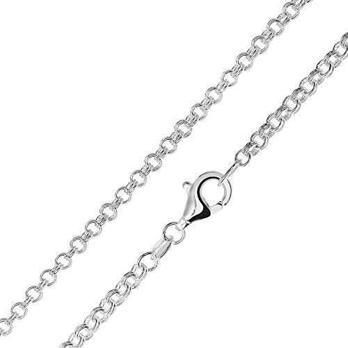 MATERIA Zwillings Ankerkette Silber 925 rhodiniert 2,3mm für Damen Herren in 40 45 50 60 70 80 cm #K76