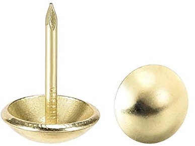 sourcing map Clou Tapissier Clou Ameublement Clou Meuble Punaise Pointe Tapissier Tapis Décoration 12mm Diamètre 12mm Hauteur Rond Pouce Doré pour Sofa Dosserets 50 Pcs