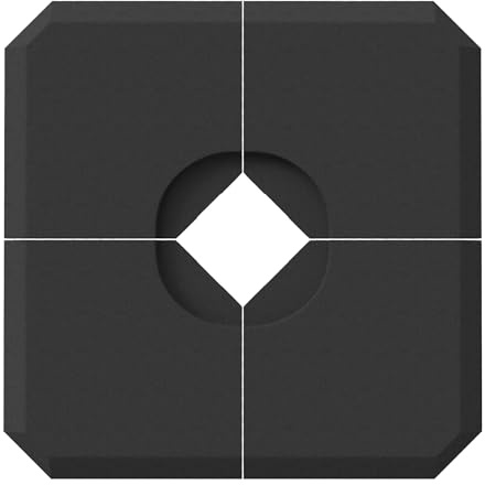 Outsunny Set de 4 Piezas Soporte de Parasol Base para Sombrilla Terreza o Jardín Rellenable de 80 kg de Agua o 120 kg de Arena Estable 100x100x9,5 cm Negro