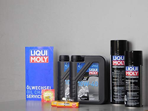 MotorFunSports - Juego de mantenimiento para Honda cm 200 T, bujía, aceite, espray de cadena, mantenimiento, inspección