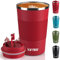 KETIEE 380ml Insulated Travel Mug With Leakproof Lid - Double Walled Stainless Steel Cup for Hot and Cold Drinks - Red