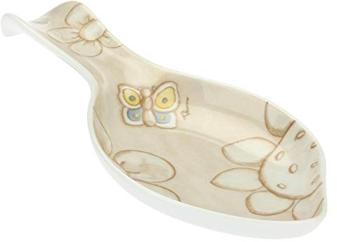 THUN - Schöpfkelle, verziert mit Schmetterlingen und Blumen - Küchenzubehör - Linie Elegance - Porzellan - 23,8 x 12 x 3 cm