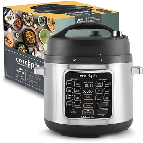 Multicuiseur à pression Crockpot Turbo Express | Fonctions 14 en 1 | Mijoteuse, cuiseur à vapeur, autocuiseur et plus encore | 5,6 L (6 personnes et plus) | Économe en énergie | [CSC062]