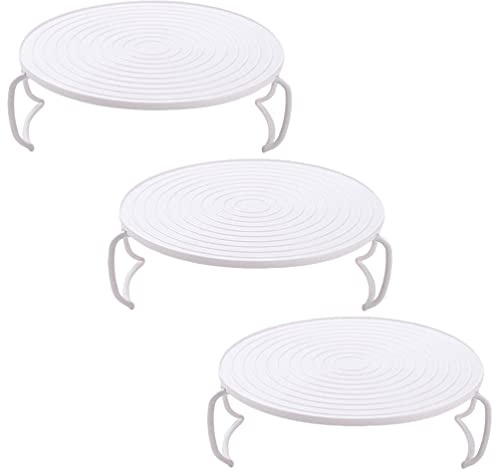 Cabilock 3Pcs Mikrowelle Platte Stapler Kunststoff Multi- Funktionale Mikrowelle Rack Tablett mit Griff Kochen Ausrüstung Zubehör