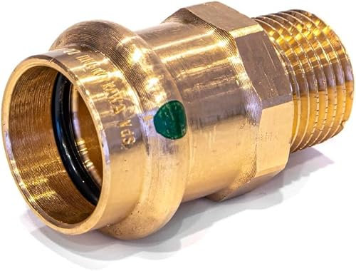 Sanpress Übergangsstück 28 mm x 1 AG Rotguss – Pressfitting für Trinkwasser & Heizungsinstallation – SC-Contur – DVGW zertifiziert