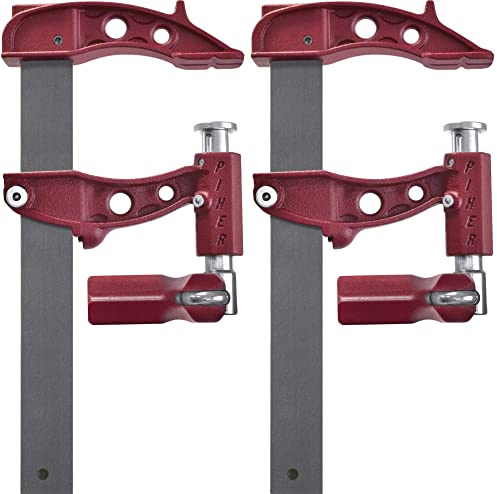Piher Maxipress E Schraubzwinge | 2er Set | Hochleistungsschraubzwinge | 900kg Spannkraft | geschütztes Gewinde | Ausladung 8,5 cm (60 cm)